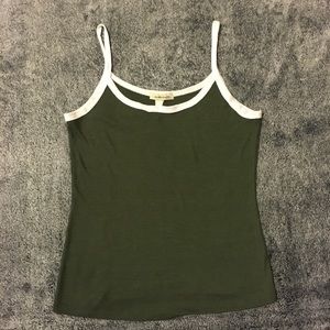 Olive Green Tank w White Straps